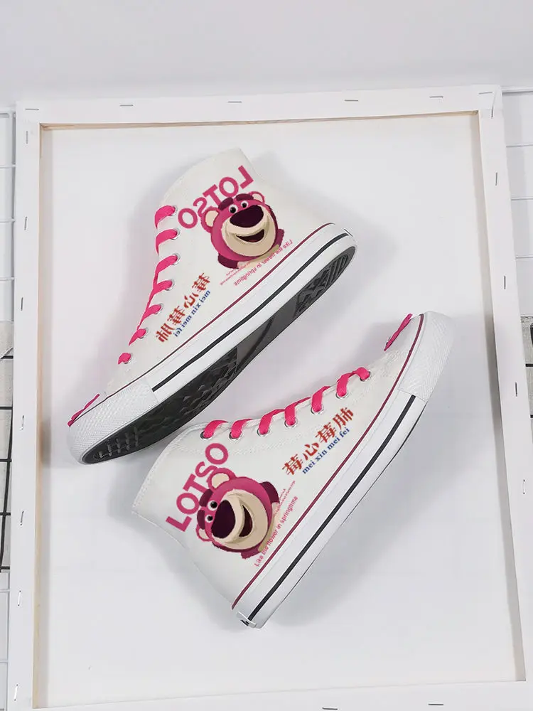 Новинка клубничный медведь лото знаменитые холщовые туфли женские высокие