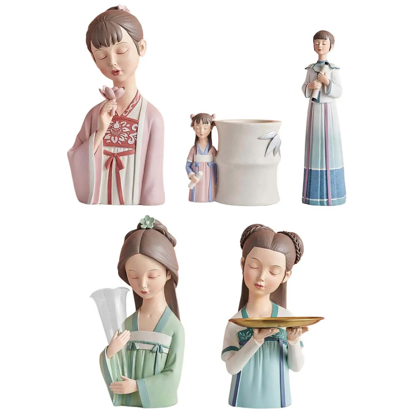 

Classical Girls Statue Sculpture Ornament for Hotel Living Room Entrance