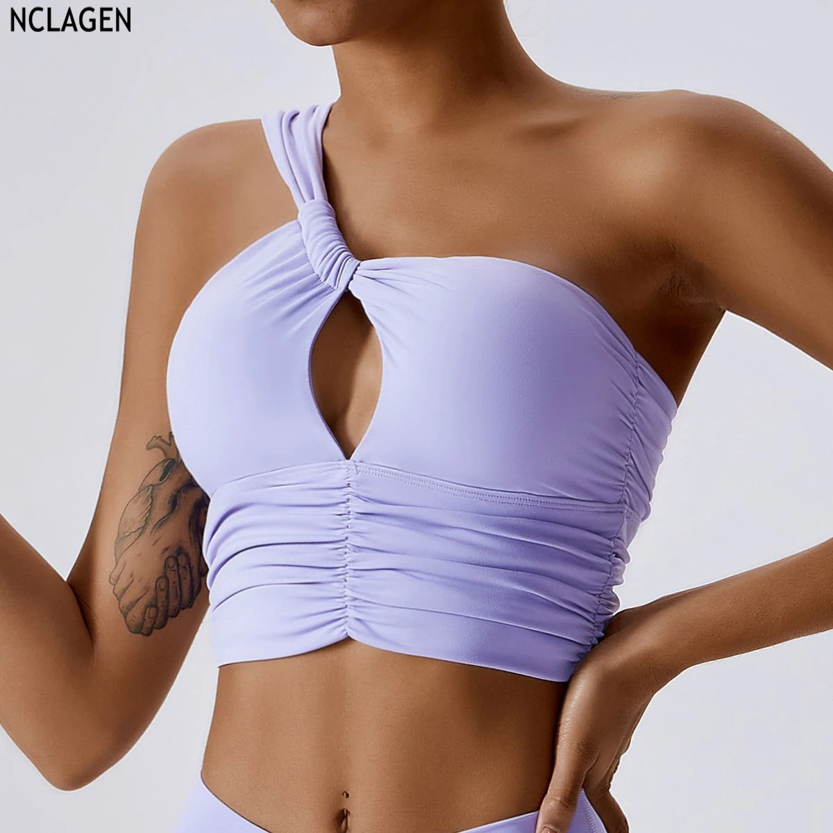 

NCLAGEN Women Yoga Bra Sports Outdoor Running Fitness Vest Gym Sexy Breathable Halter High Elastic Stretchy Dry Fit Crop Top