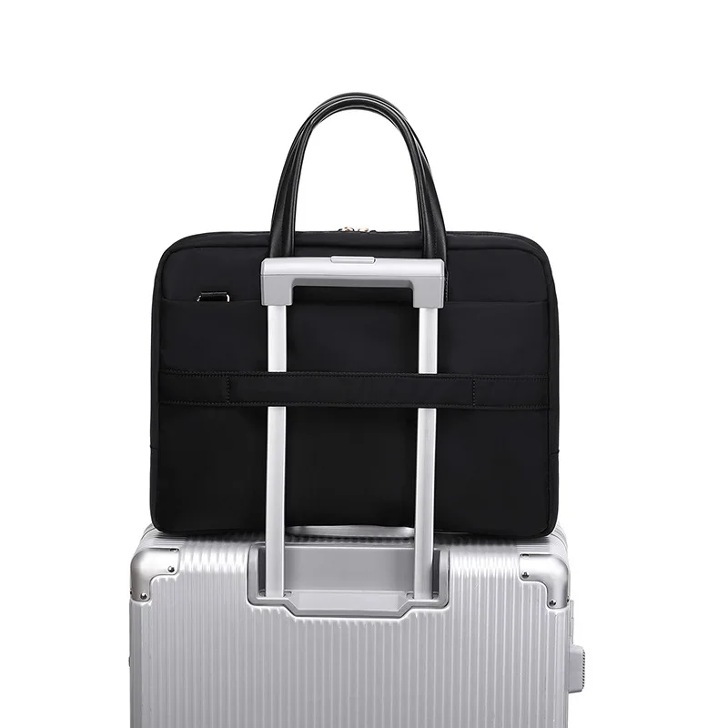 Business Office Briefcases Portable Notebook Computer Document Storage Bag High-capacity Wallet Charger Organize Shoulder Pouch