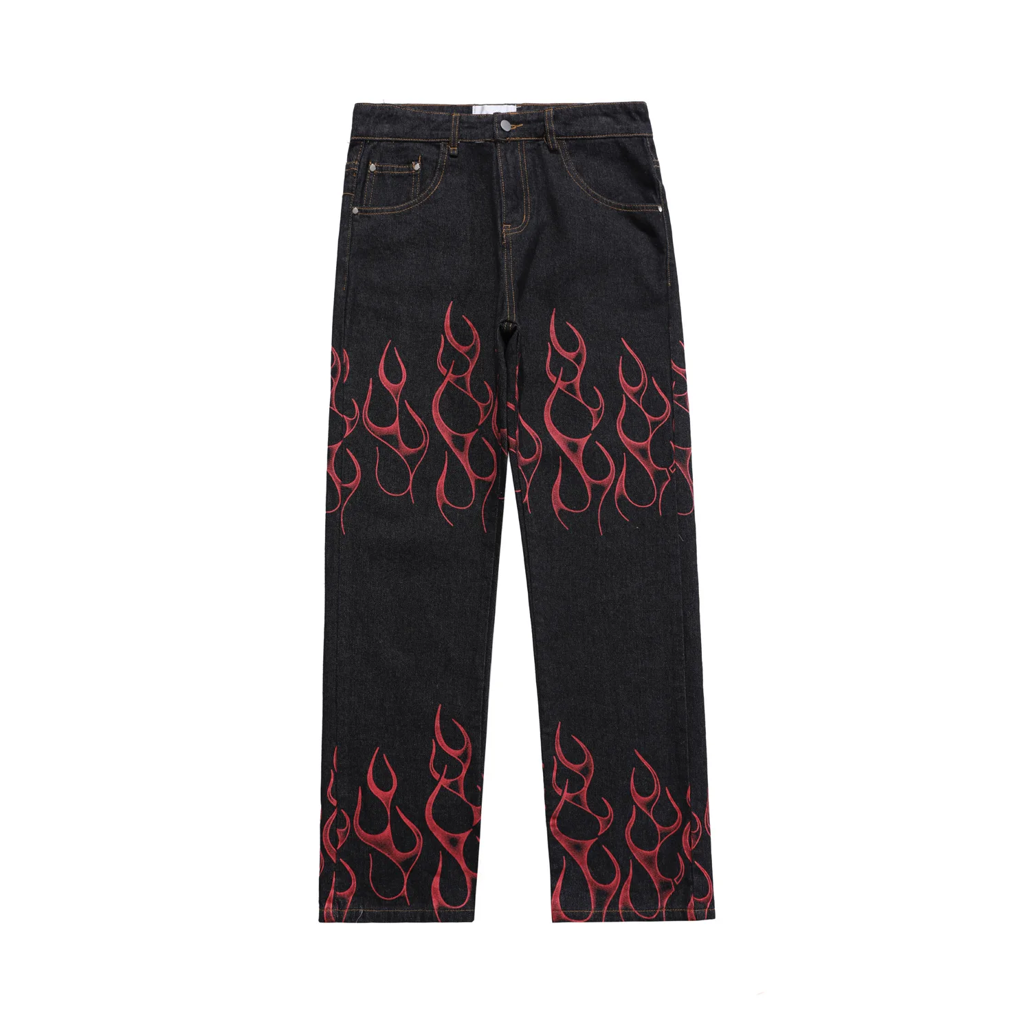 MADE EXTREME Flame fire jeans y2k hombre denim jeans for men women’s jeans streetwear pants for men skinny jeans men