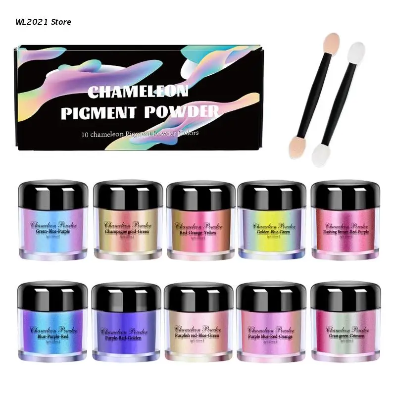 

Chameleon Mica Powder,Color Shift Mica Powder for Epoxy Resin,Saturated Color Shifting Chrome Pigment Powder for Nails