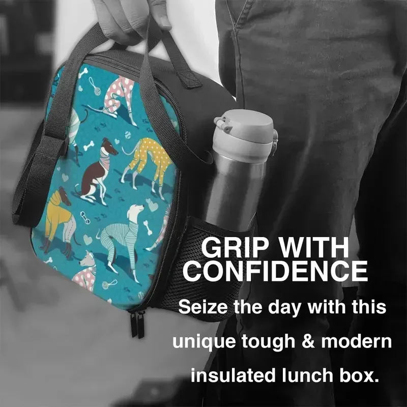 Милые борзые собаки термоизолированные сумки для обеда уиппет борзая сумка