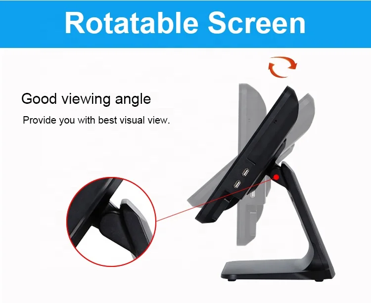 

15" Dual LCD Screen One touch Panel POS Machine Cash Register for Restaurants and Supermarkets All In One POS System Terminal
