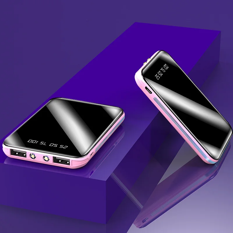 50000mah mini power bank portable external battery digital display one way quick charger mobile phone charger led illuminator free global shipping