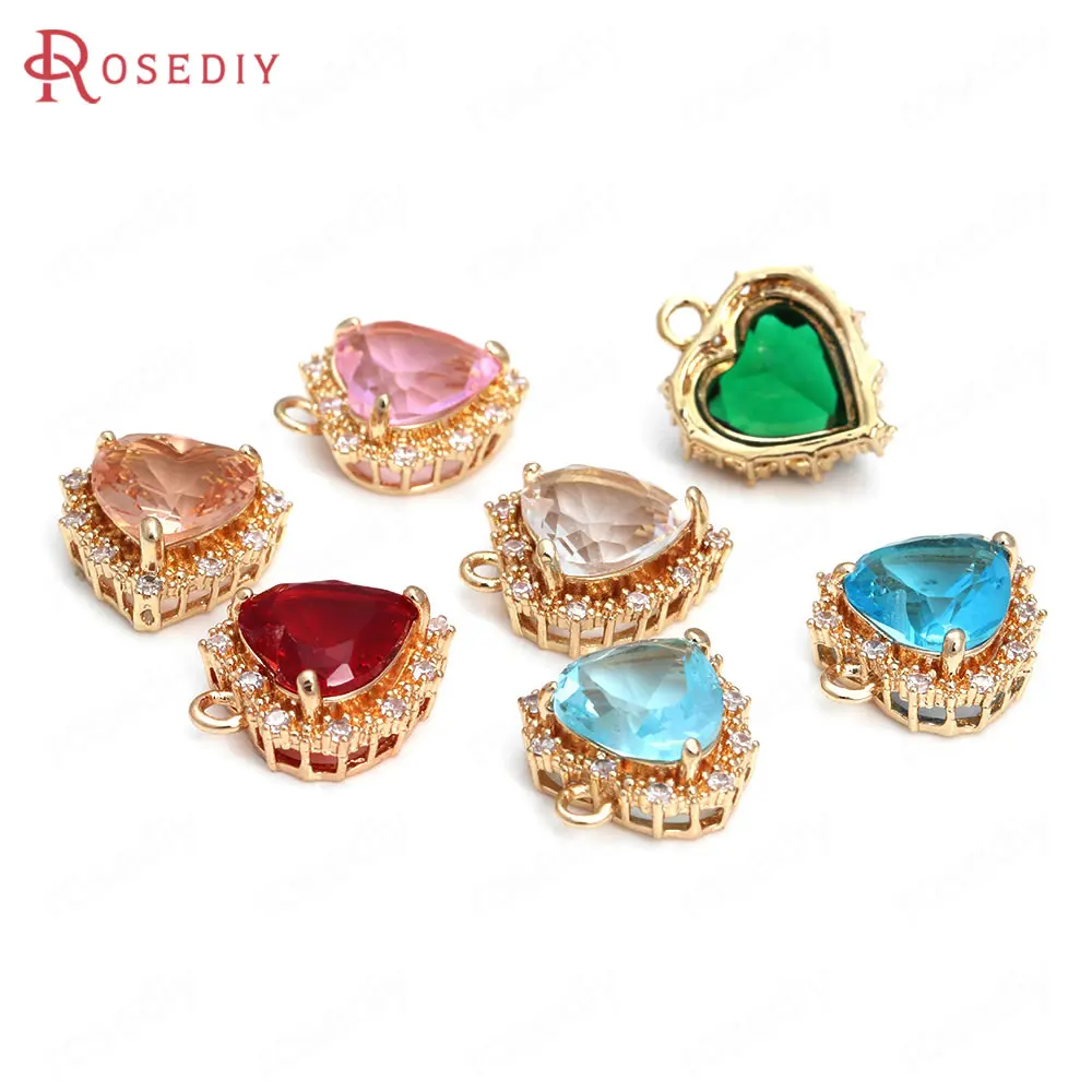 Латунные и стеклянные украшения цвет шампанского 14 х17 мм 6 шт.