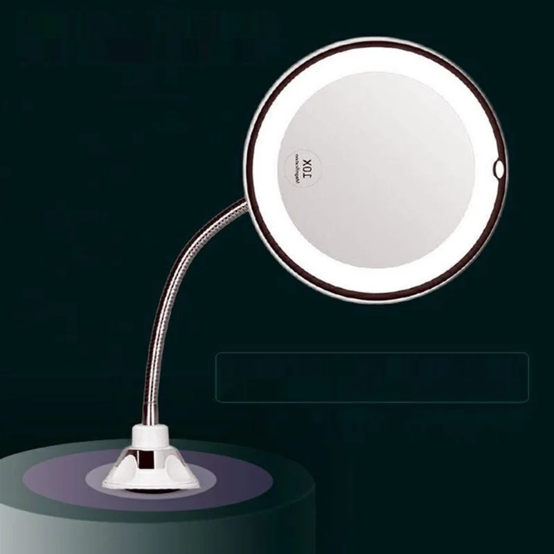 

Led Makeup Mirror Lighted Make up Mirror Light Magnifying Mirrors Suction cup 10X Vanity Mirrors Cosmetic Miroir with Led