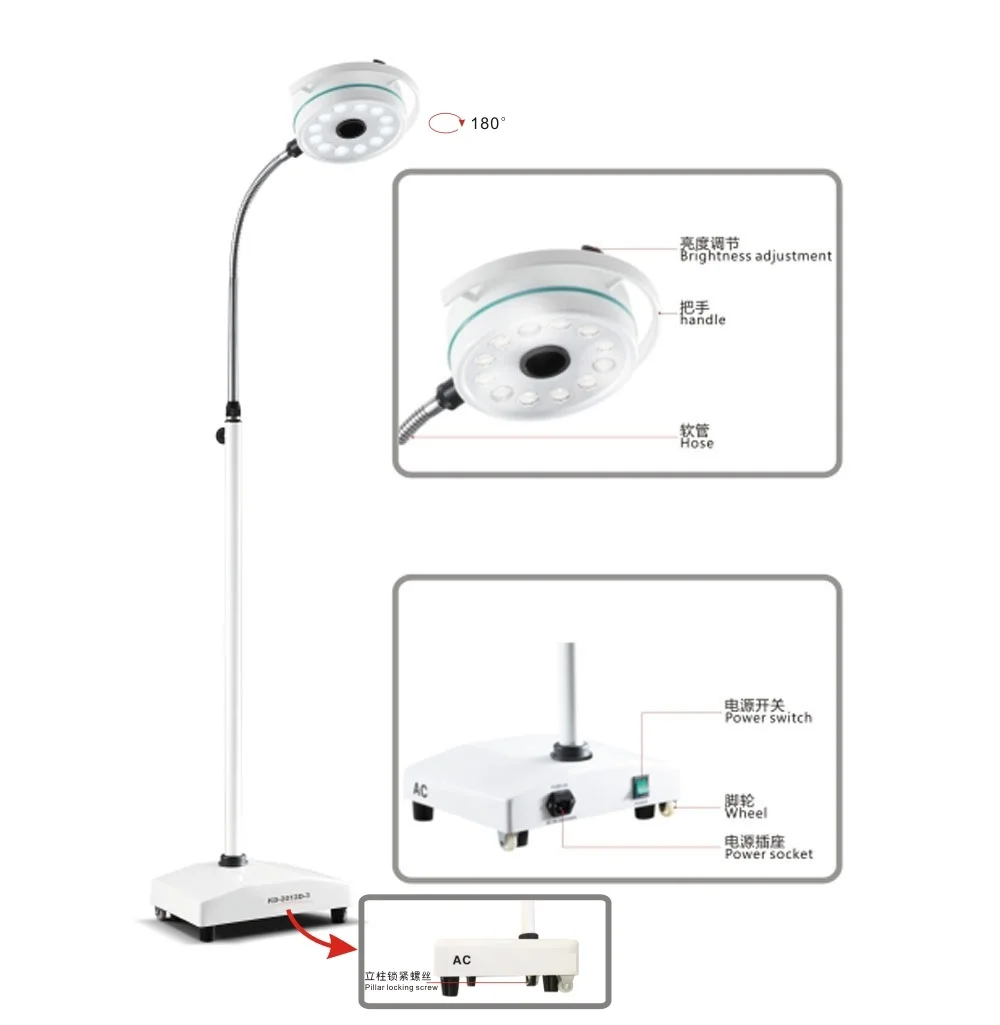 Ziekenhuisapparatuur Mobiele Medische Theaterlamp Staande Oper Ary Chirurgische Lichtprijs