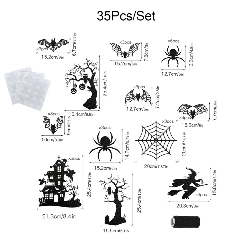 

35 шт., настенные украшения на Хэллоуин