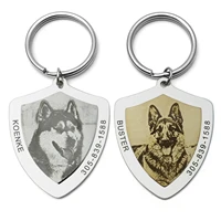 custom dog id tag personalized pet name tags collar engraved photo identification tags keychain customized pet adoption gift