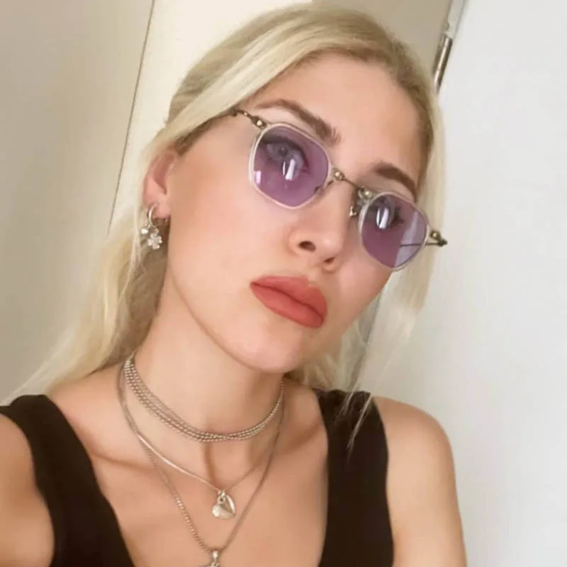 

Ultra Light Small Polygon Sunglasses Women Vintage Ocean Lens Eyewear Men's Outdoor Driving Sun Glasses Oculos De Sol UV400