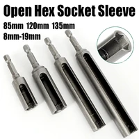 8mm 19mm open hex socket sleeve nut driver impact electric screwdriver socket electric wrench 85120135mm drill bit adapter