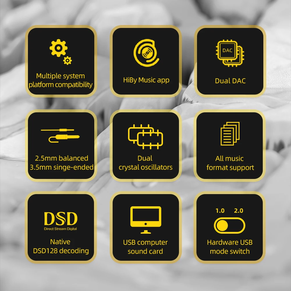 HiBy FD1 Портативный USB DAC усилитель для наушников декодер усилителя аудио HiFi MQA DSD SE