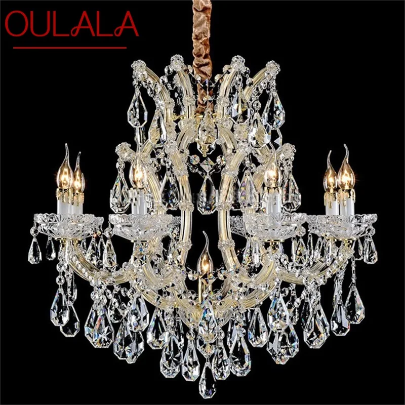 

OULALA European Style Chandelier Lamp Luxury LED Candle Pendant Lighting Fixtures for Home Decoration Villa Hall