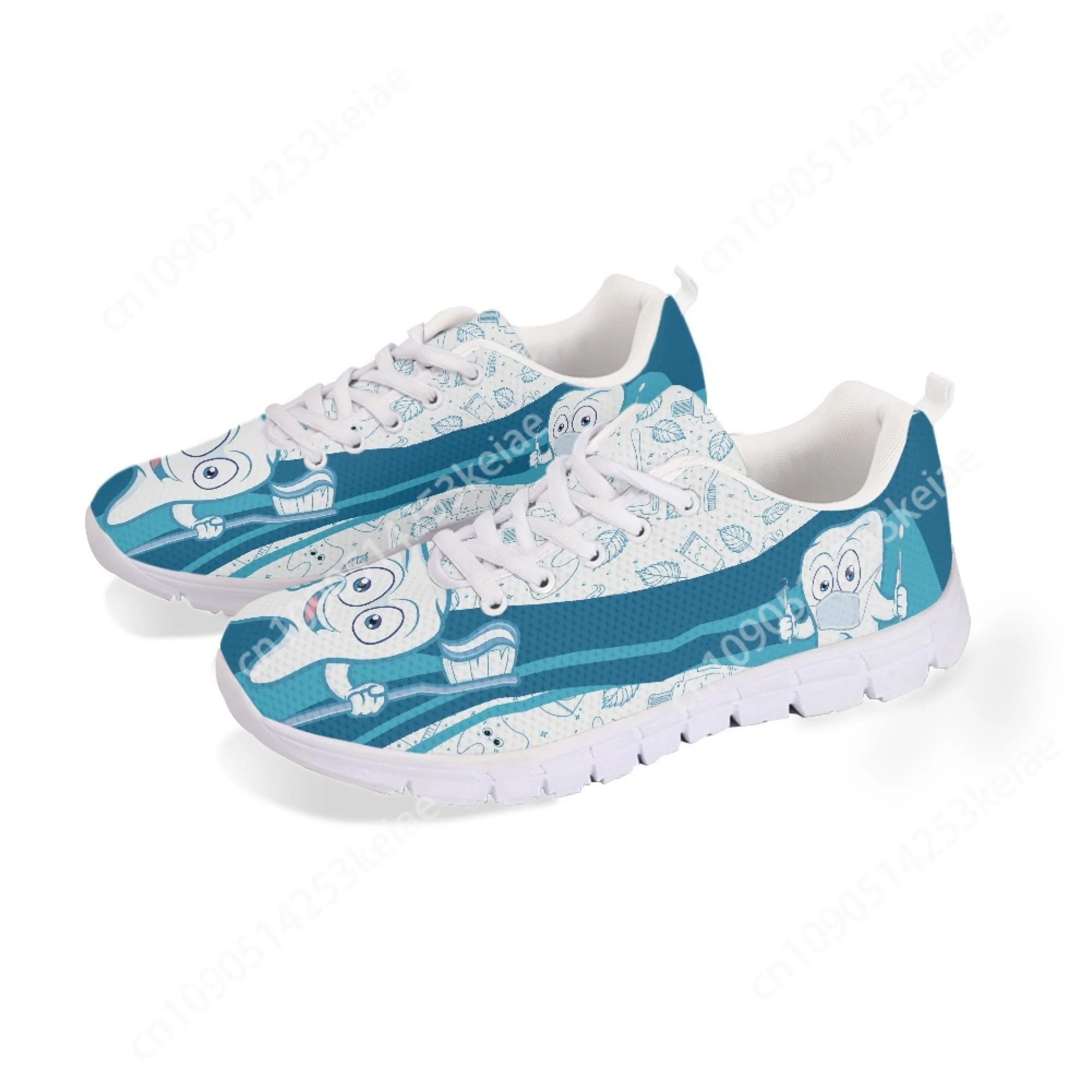 Yikeluo зубы узор зубные протезы брендовый дизайн кроссовки на шнуровке женские