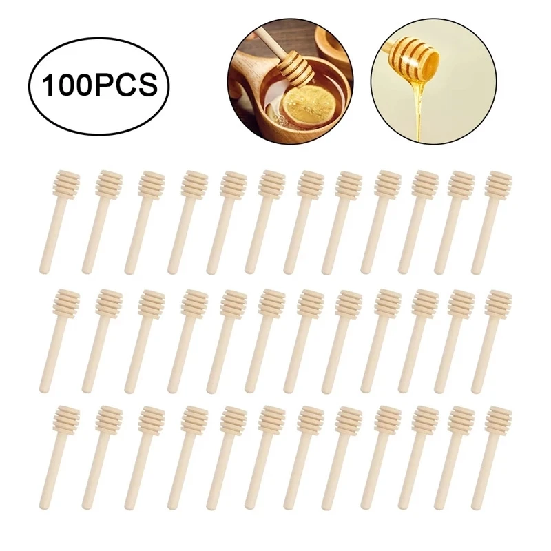 

Деревянная медовая перемешивающая палочка с длинной ручкой, принадлежности для смешивания, банка, ложка, практичный инструмент 100 шт. для ко...