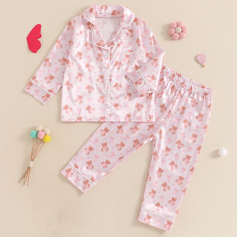 Пижамные комплекты для маленьких девочек из 2 предметов рубашка с длинными