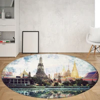 european classical architecture round rugs sofa carpet home living room bedroom bathroom floor mats print decorate carpet