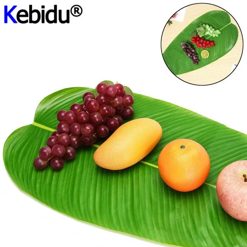 

Artificial Palm Leaf Food Mat Green Plants Palm Tree Leaves Home Garden Party Wedding Decoration Table Mat Fruits Plate