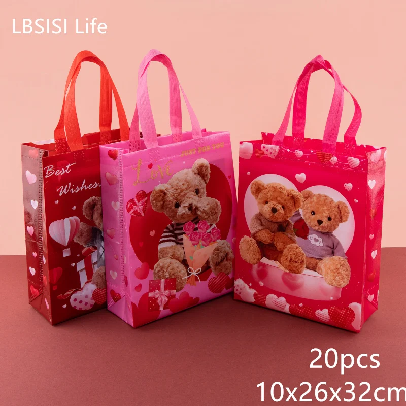 

LBSISI Life-Wedding Candy Gift Non-wove Packaging Bag Decoration Super Accompanying for Bridesmaid Kids Birthday Party 20Pcs