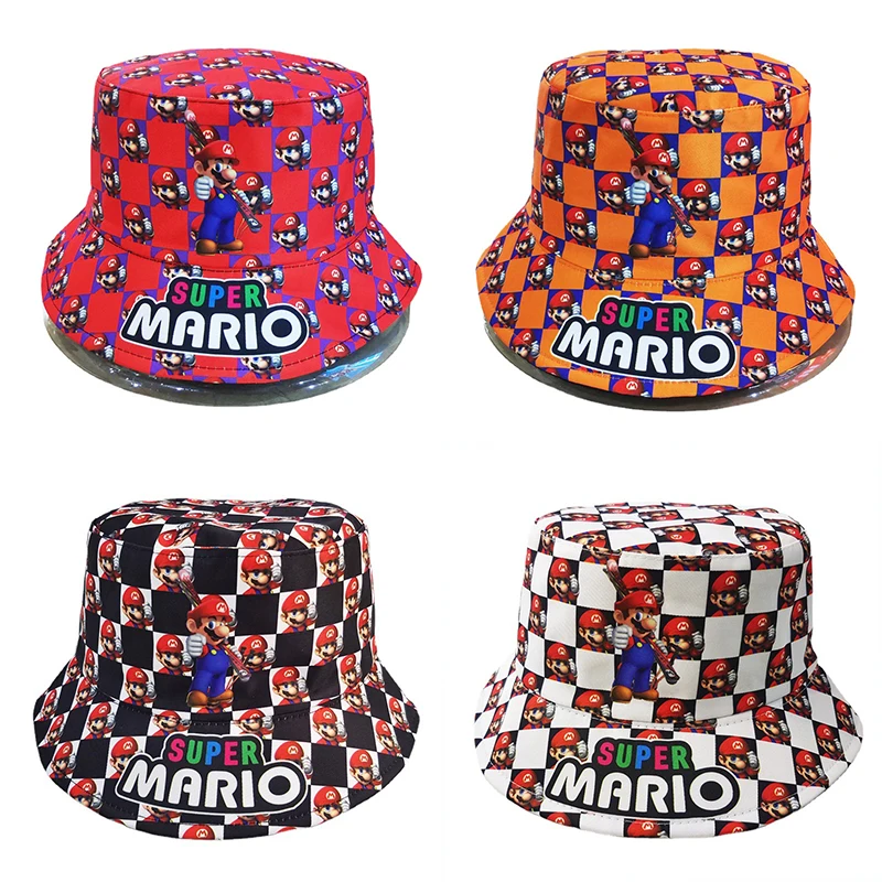 

Game Super Mario Bros Cartoon Fisherman Cap Anime Figures Toy Game Fashion Sun Visor Hat Outdoor Male Female Kids Birthday Gifts