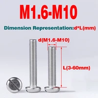 304 ss slotted cheese head screw slotted bolt round head screw m1 6 m10