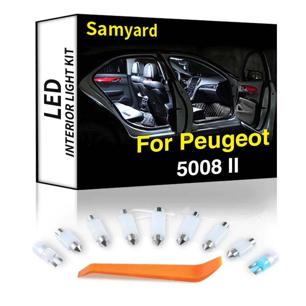 

Ceramics 10Pcs Interior LED For Peugeot 5008 II 2016+ Canbus Vehicle Bulb Indoor Dome Map Reading Light Error Free Auto Lamp Kit