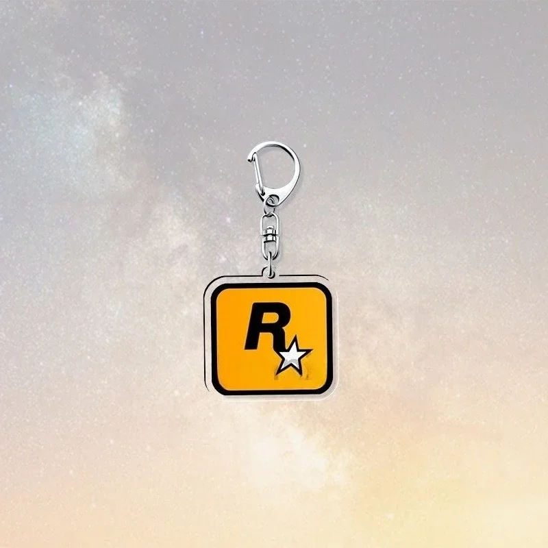 

Новые 3D аксессуары для мотоциклов, автомобильный мотоциклетный брелок, акриловый брелок для ключей для модели GTA R Star, авто двухсторонний резиновый брелок
