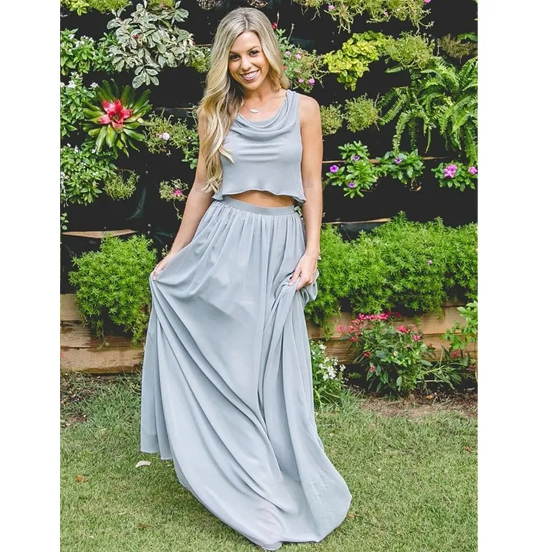 

Платье шифоновое в стиле бохо для подружки невесты, длинное вечернее платье для выпускного вечера, двойного размера, 2022