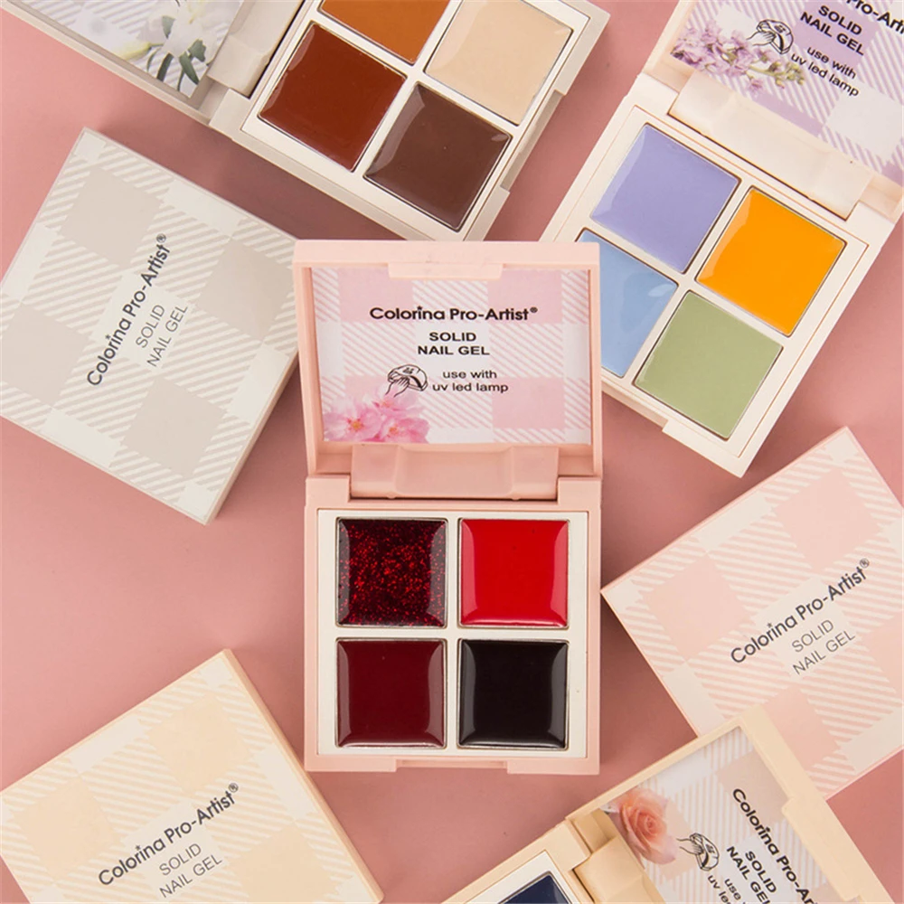 

Однотонный кремовый гель для ногтей, 4 цвета, фотополимерный полуперманентный лак для творчества, кремовый, фотополимерный гель для ногтей