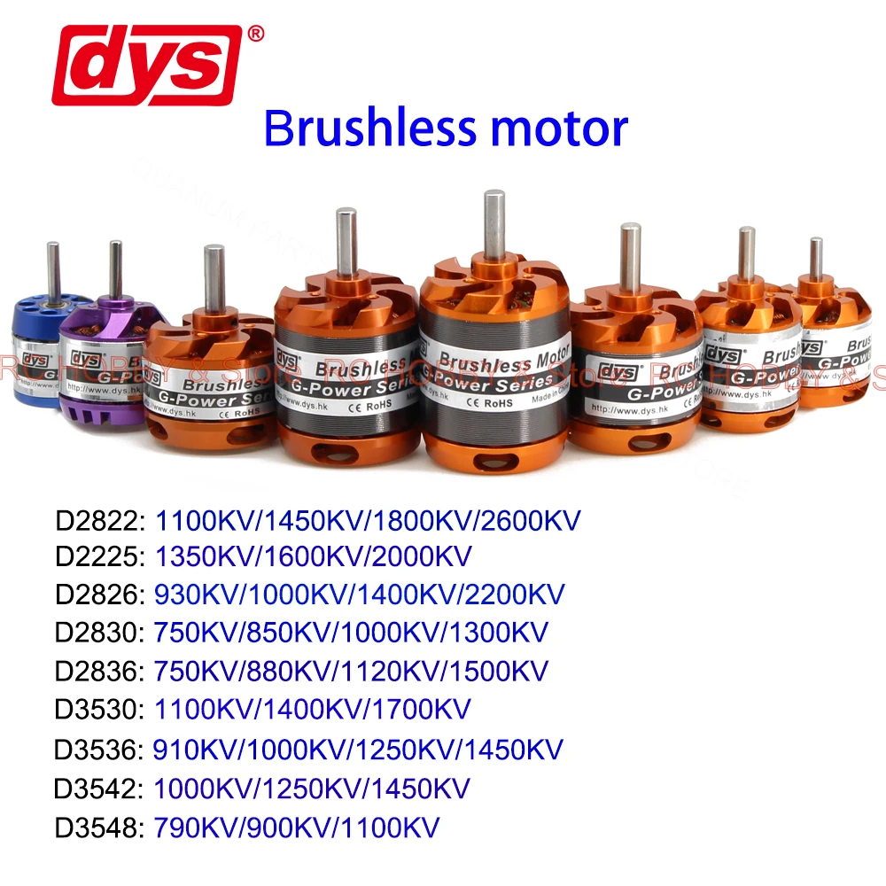 

DYS 2225 2822 2212 2830 2836 3530 3536 3542 3548 Brushless Motor For Fixed-wing /MultiCopter / QuadCopter / Multi-axis aircraft