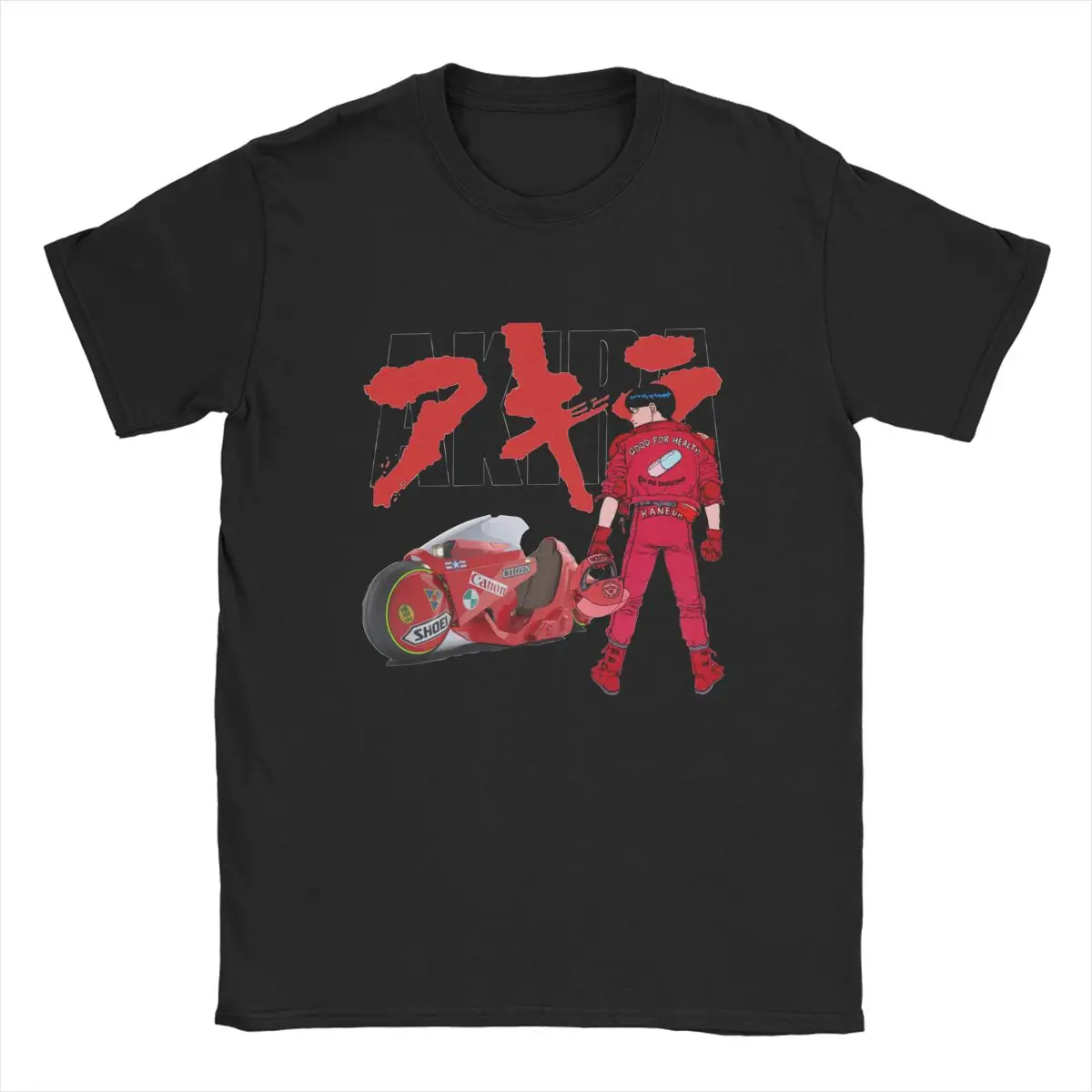 

Men's T-Shirts Akira Anime T Shirt Vintage 100% Cotton Tees Short Sleeve Japanese city T Shirts Round Collar Tops New Arrival
