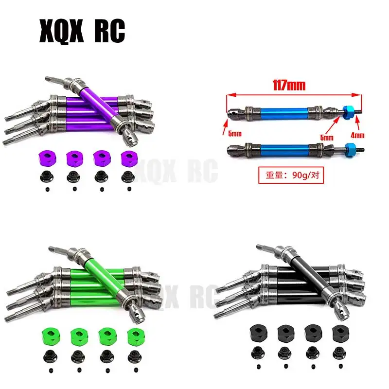 

1set CVD Front Rear Drive Shaft Metal Transmission Axle for Traxxas Slash 4X4 1/10 RC Car
