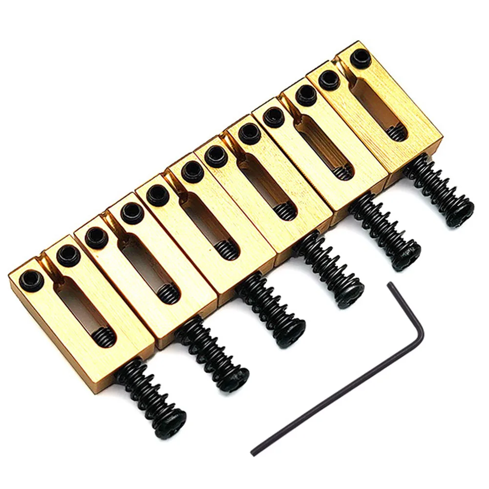 6 String Electric Guitar Hardtail Fixed Bridge Set Roller Saddle Bridge FD With Wrench Music Instrument Guitars Replacement Part enlarge
