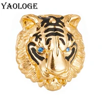 yaologe tiger head alloy brooches for women men fashion 2 color animal badge suit decoration pins office jewelry gifts %d0%b1%d1%80%d0%be%d1%88%d1%8c