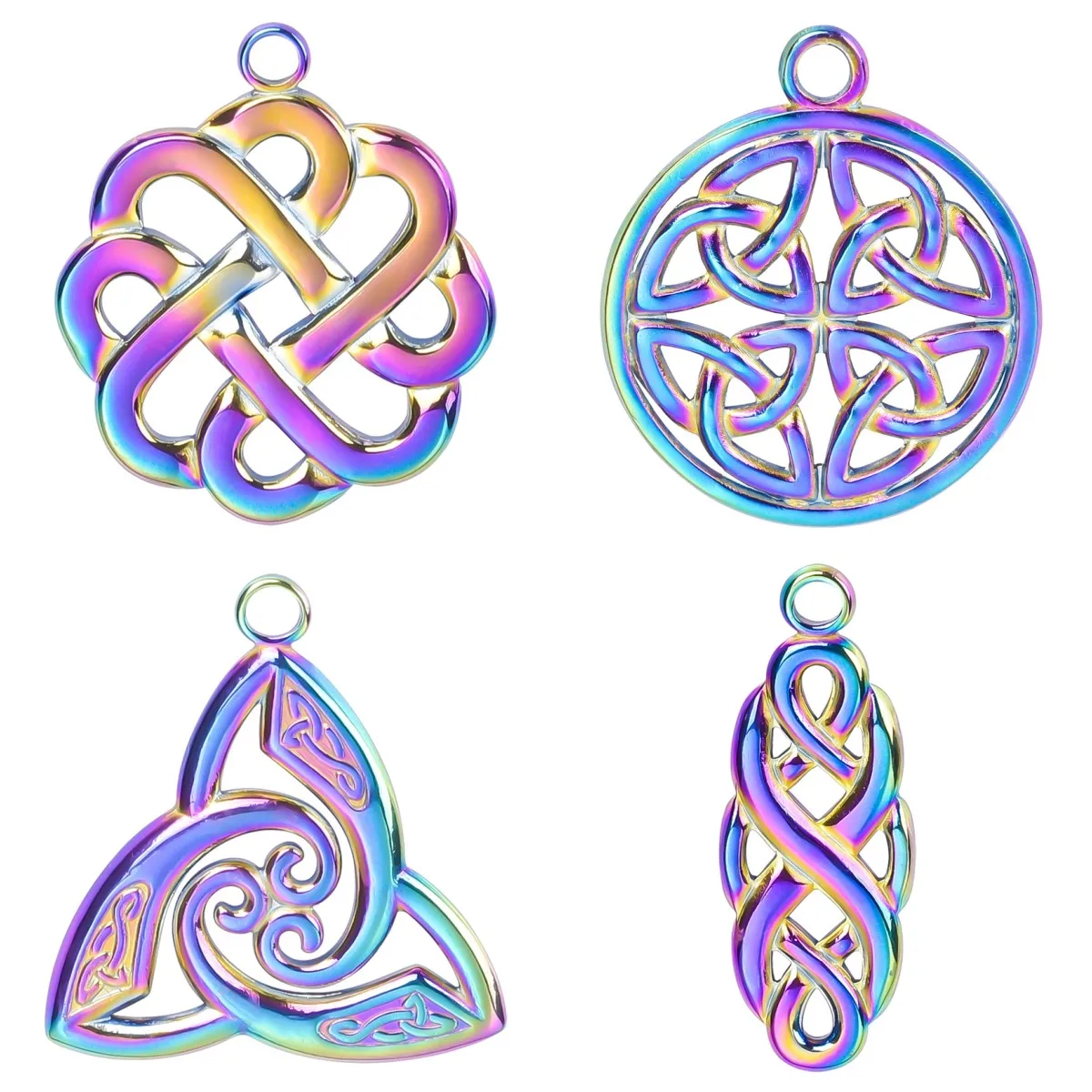 

3pcs Hollow Witch Knot Charm Celtic Knot Amulet Triquetra Stainless Steel Pendant Charms for Necklace Jewelry Making Handmade