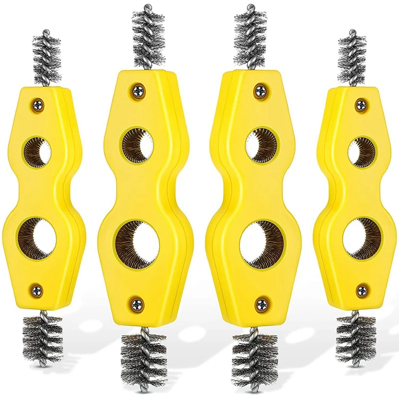 

4Pcs Copper Tubing Brush Copper Pipe Cleaner 4 in 1 Pipe Brush Cleans Inside and Outside Thread Cleaner Plumber Brush