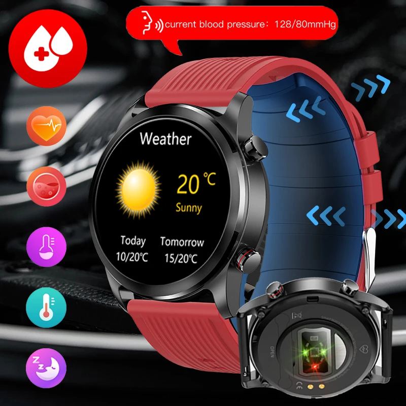 

Blood Glucose Smart Watches Male Female Air Pump Airbag Blood Pressure Monitoring SmartWatch Men Women Blood Oxygen Temperature
