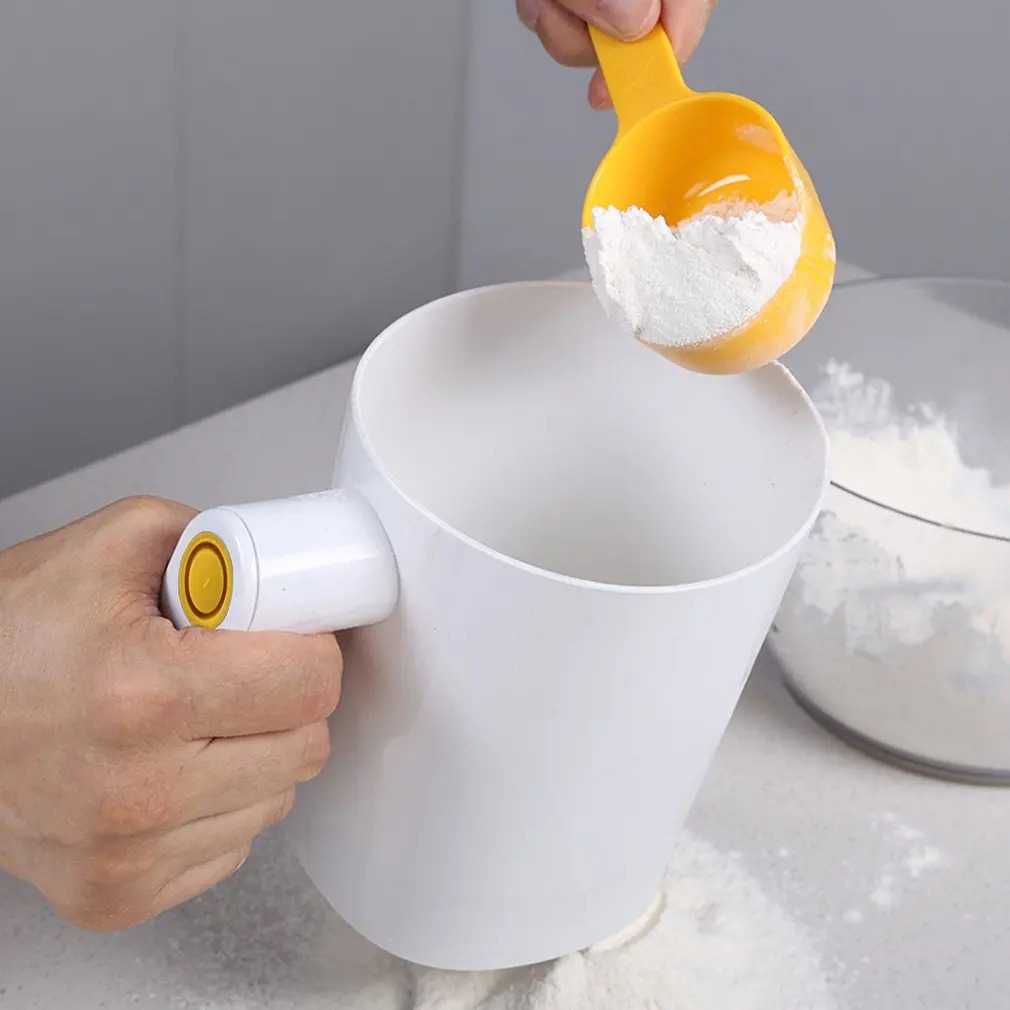 

Ручное электрическое сито для муки, 1 литр, глазурь, сахарный порошок, экран для муки из нержавеющей стали, в форме стакана, сито для кухни