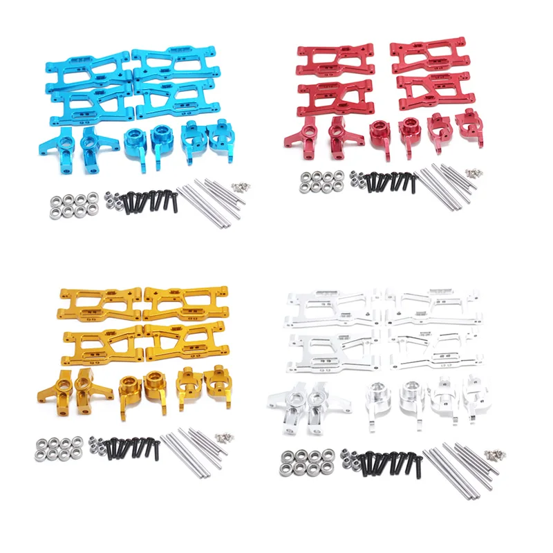 

FBIL-для Wltoys 1: 14 144001 обновленные запасные части для радиоуправляемых автомобилей металлический поворотный рычаг C сиденье рулевое колесо зад...