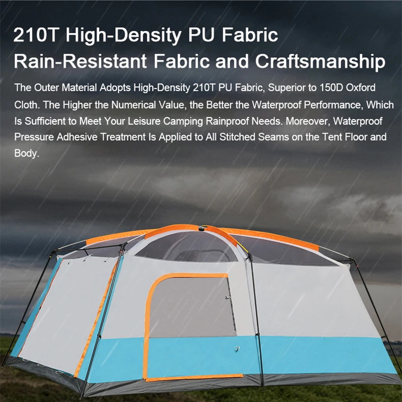 Уличные палатки для кемпинга водонепроницаемый тент большой семейный