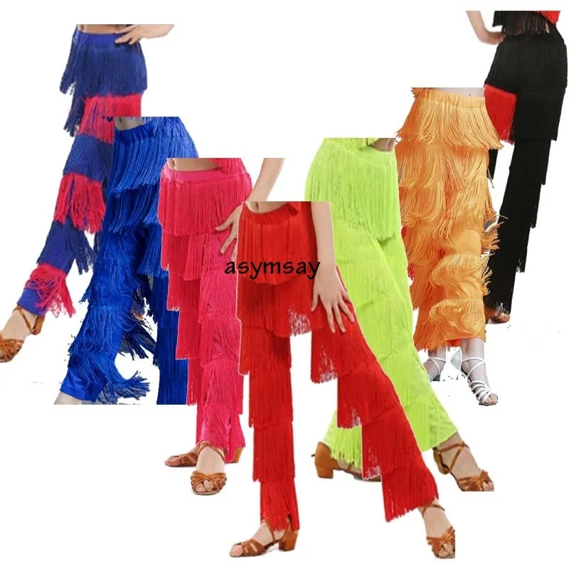 Костюмы для латиноамериканских танцев Samba с бахромой девочек взрослых женщин