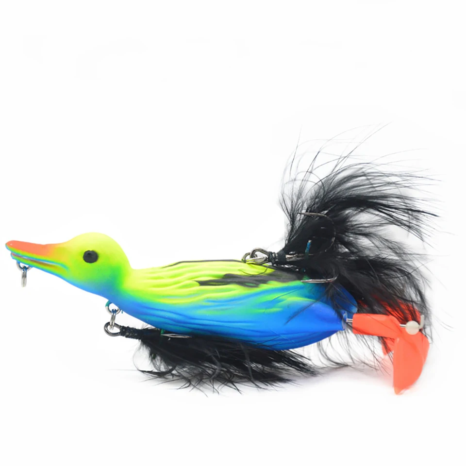 

1Pcs 3D STUPID DUCK Fishing Lure 12cm 28g Plopping and Splashing Feet Hard Fishing Geer Topwater Floating Artificial Bait