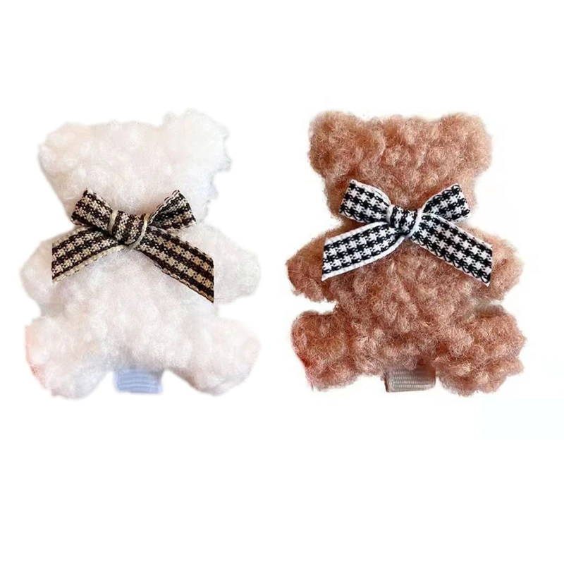 

Plush Bear Hairpin Side Bangs Duckbill Clip Hair Accessories for Family Members