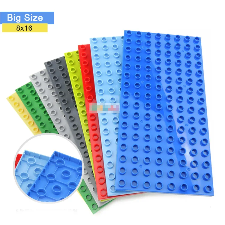 

8x16 Dots Building Blocks BasePlates for Big Size Bricks Plate Assembly Two-sided Base Plate Compatible with Lego Duplo Bricks