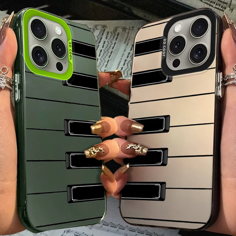 Фото Классический матовый чехол для телефона с клавиатурой фортепиано для iPhone 17 Air 16 E 15 14 Plus 13 12 Mini 11 Pro Max, силиконовый чехол из акрилового листа №1