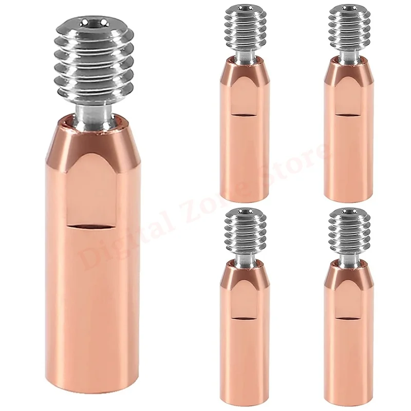 

5Pcs All Metal Smooth Heatbreak Upgrade Bimetal Heatbreak Titanium Copper Bimetal Throat Nozzle for Ender 3 V2 Ender 3 Pro CR10