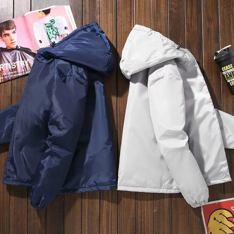 Hooded New Mens Cotton Padded Jacket Winter Thick And Warm Male Jacket Korean Style Trendy Cotton Clothing Loose Large Size Coat