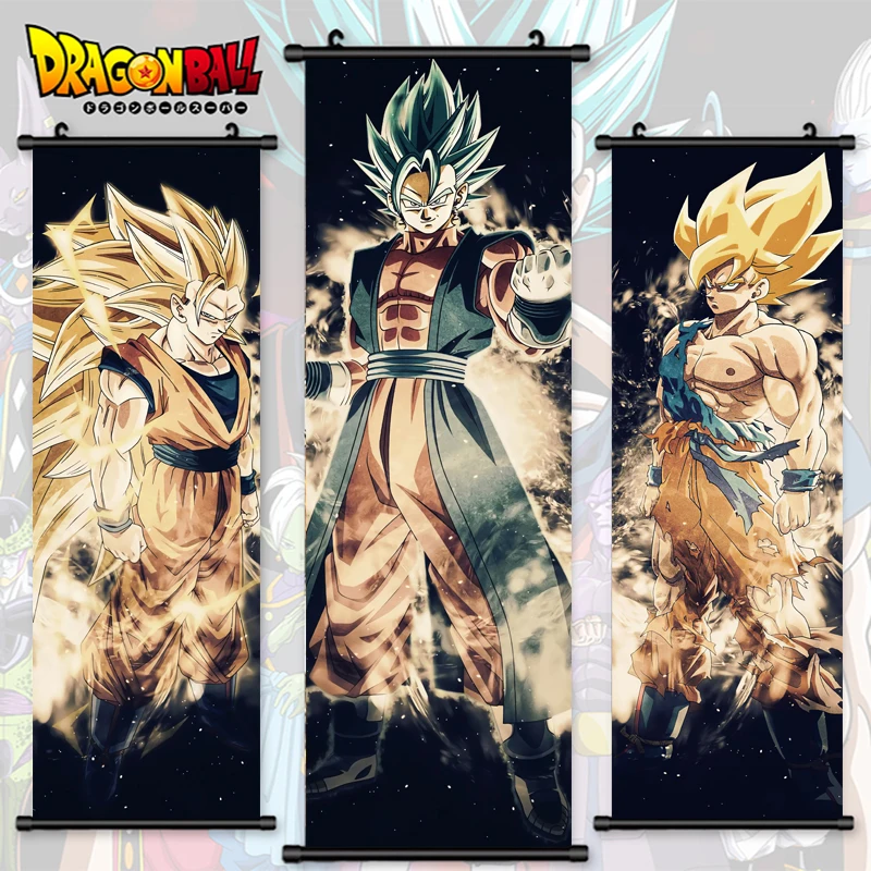

Wall Artwork Anime Canvas Dragon Ball Pictures Goku Painting Vegeta IV Printed Poster Son Gohan Hanging Scrolls Home Decoration