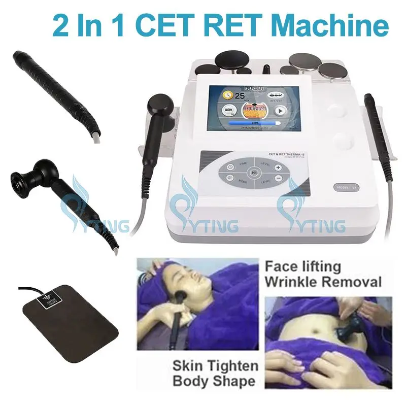 

2 in 1 CET RET RF Machine Physiotherapy Equipment Tecar Therapy Pain Relief Face Lifting Cellulite Removal Body Slimming Beauty